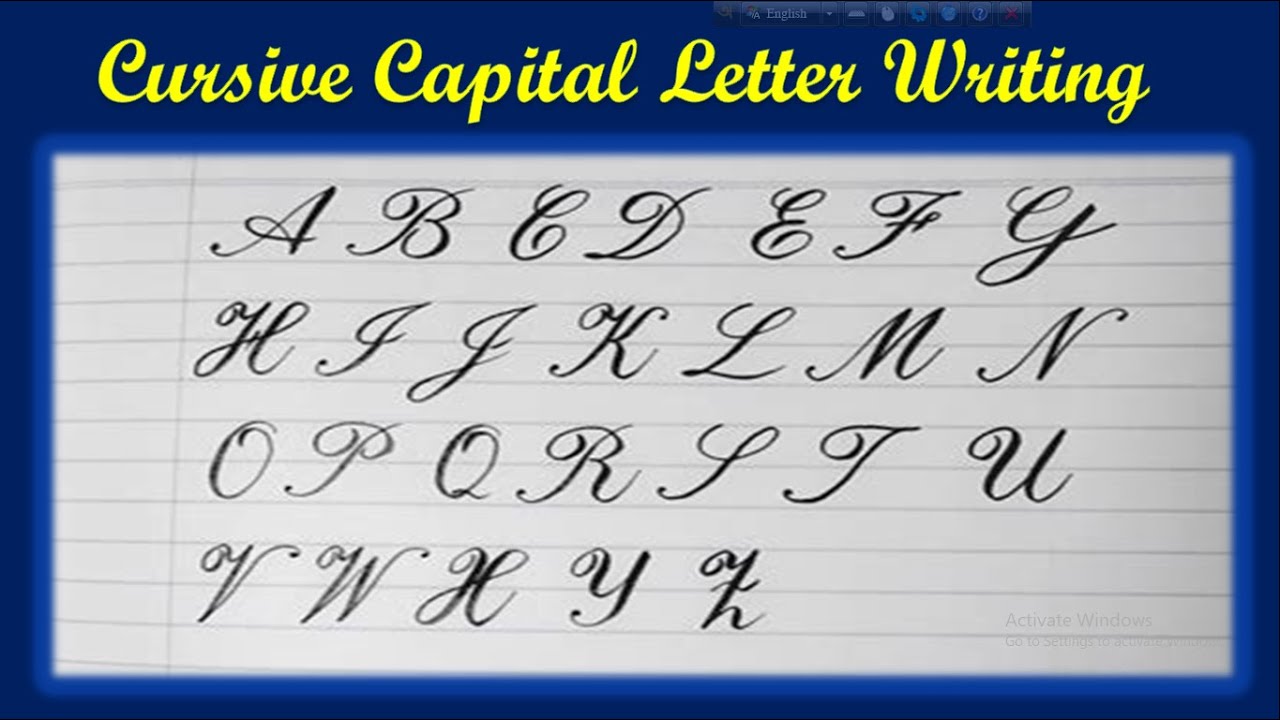 Capital Alphabets In Cursive Writing