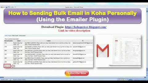 How to send bulk email notification to users personally from Koha (Using the Emailer Plugin) | Lib