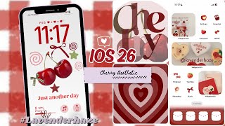 Ultimate Red Cherry Home Screen | iOS 26 Aesthetic ˗ˏˋ 🍒 ˎˊ˗