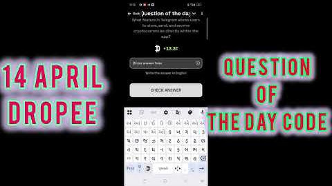 14 April DropeeQuestionof The Day Code  | Dropee Question of The Day Answer 14April #Dropee