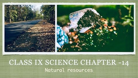 CLASS IX SCIENCE CHAPTER 14- NATURAL RESOURCES (PART 4)
