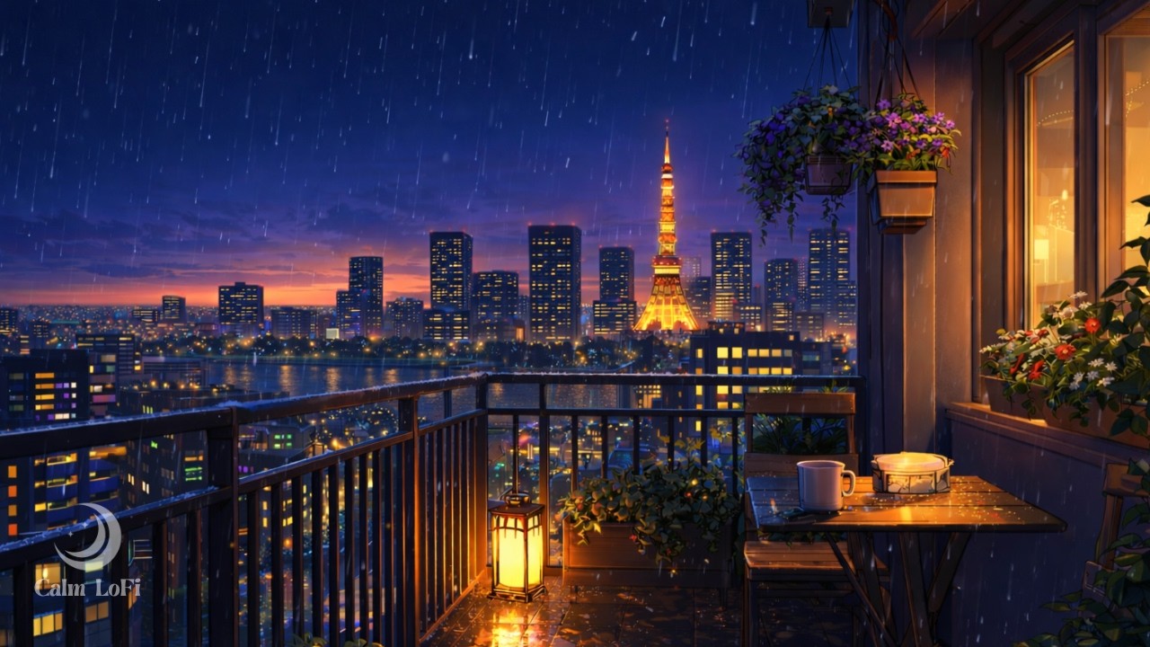 Lo-Fi Tokyo Balcony 🌧️ – Rainy Night Cinematic／雨の東京バルコニー夜景BGM