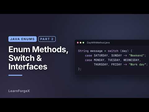 Java Enums Part 2: Enum Methods, Switch, and Interfaces | Java Tutorial