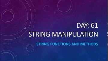 Day 61 String Functions Part -06 for Class XI CS and IP
