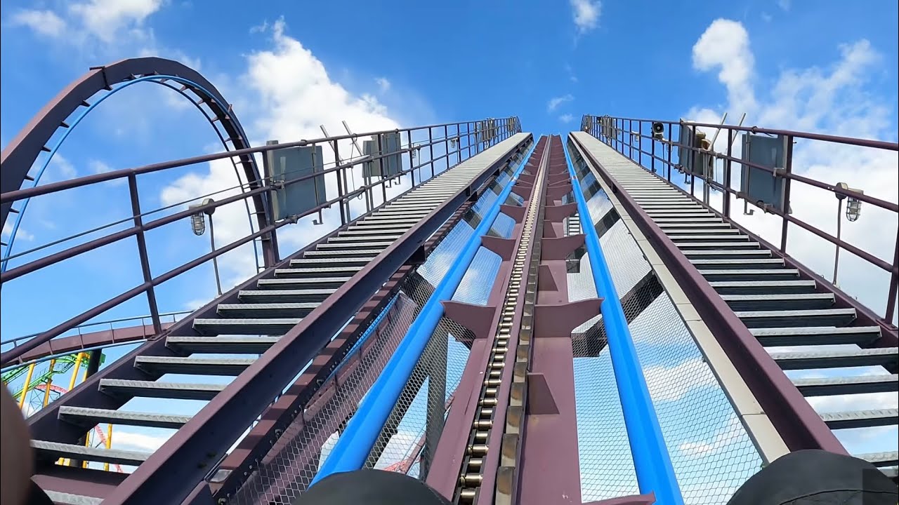 Batman The Dark Knight POV 4K Front Row 60fps Six Flags New England Agawam, MA