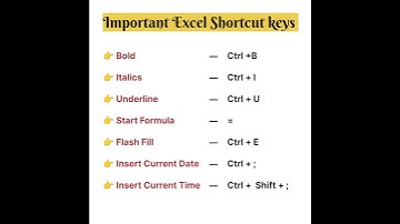 Important Excel Shortcut keys | #excel #shortcutkeys #computer