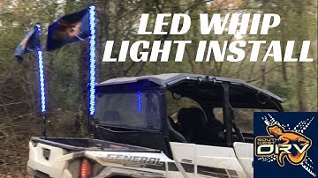 Nilight LED Whip Light Install - Polaris GENERAL (Vid #42)