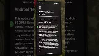 Android 16 installing #android16 #googlepixel #shorts