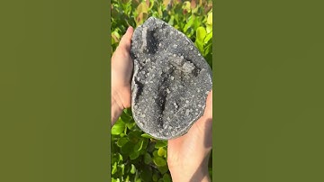 Green Amethyst and Calcite Geode from Uruguay, hand-selected for its luminous tone and sculptural