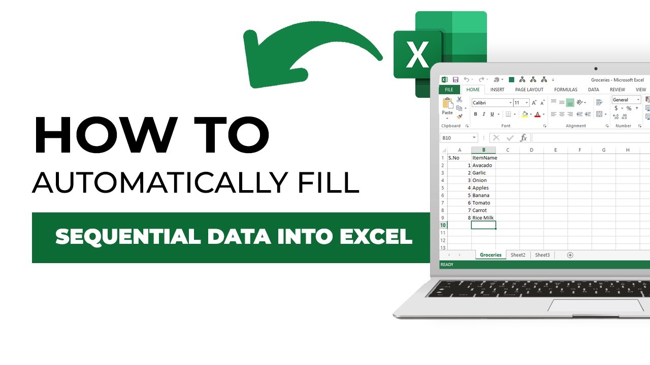 How to automatically fill sequential data into excel youtube