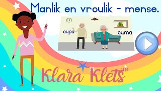 Manlik en vroulik - mense. Afrikaanse videos.  Klara kyk na die manlik en vroulike vorme van mense.