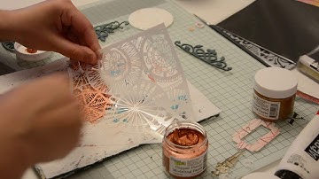 Autumn mixed media tag step-by-step tutorial "Romance with the violin" by Goga for TCW