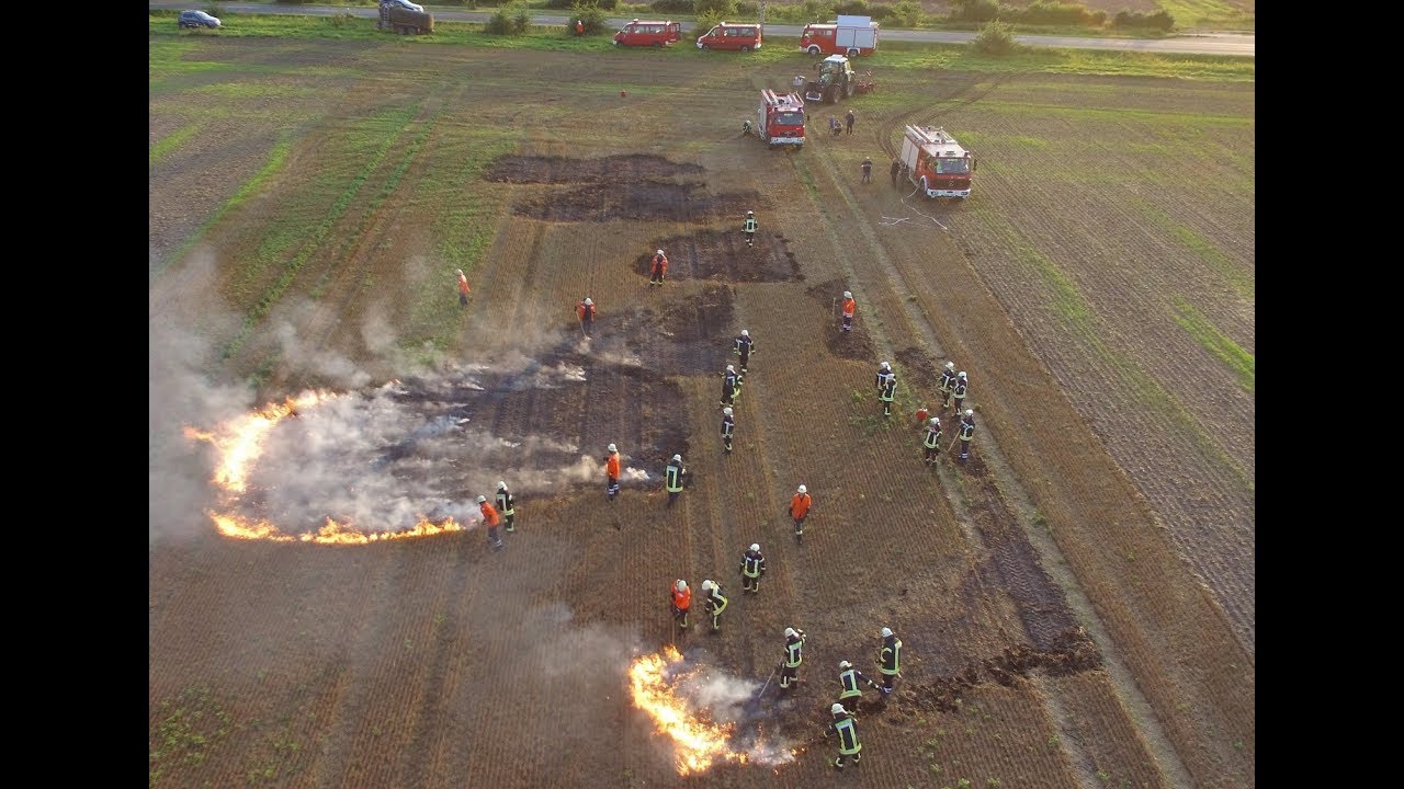 Stoppelfeld-Brand | Feuerwehr | Übung | Landwirtschaft | GoPro | DJI | HD