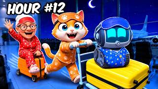 We Spent 24 HOURS Overnight At The AIRPORT! (I Am Cat VR) News