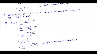 Math 1A 2.7 Example 6 Where is the function absolute value of x differentiable