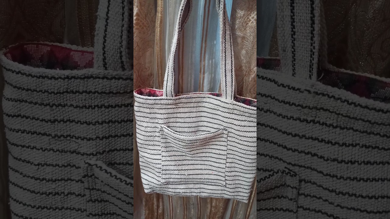 Handmade shoulder Bag From Natural Fabric || 