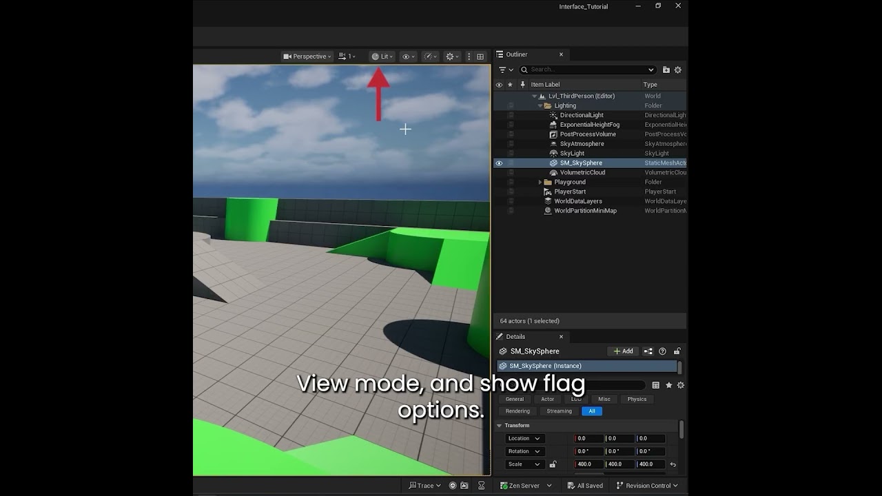 Советы по интерфейсу: Панель инструментов Viewport [UE5]