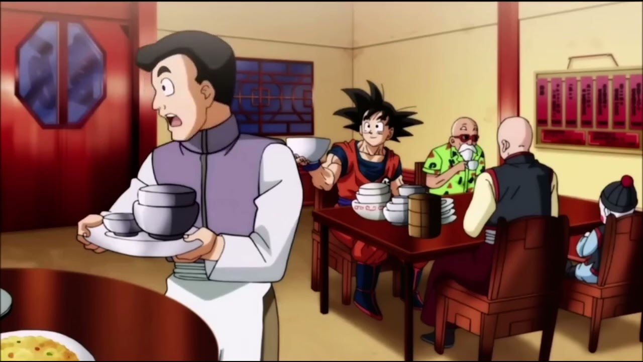 goku eating food before tournament of power
