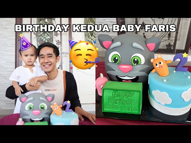 BIRTHDAY BABY FARIS YANG KEDUA 🥳 KEK TALKING TOM 🐱 class=