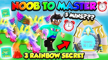 With 3 NEW RAINBOW SECRET PET🤔 Can I Beat Clicker Simulator in 5 minutes??? 6No Stats