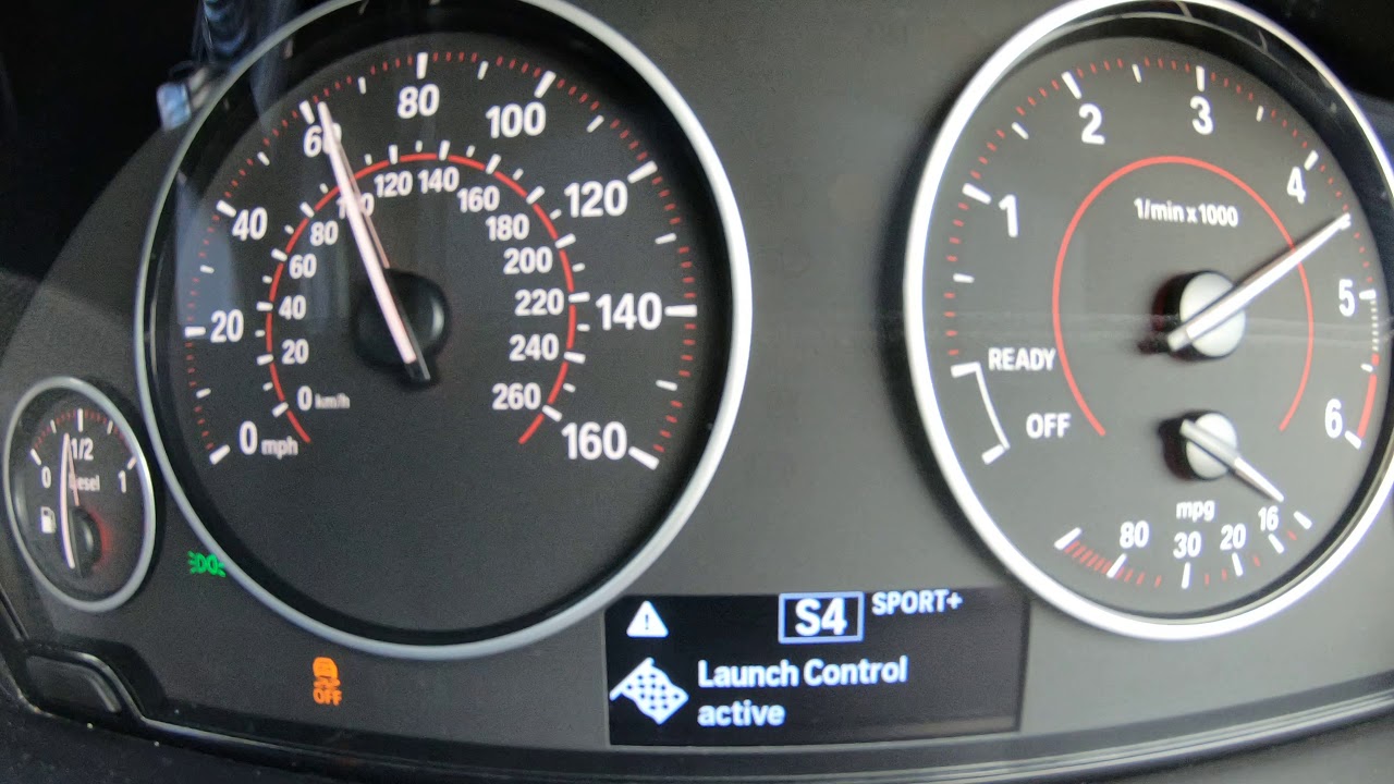 BMW 335D 2016 0-60 mph 4.8sec launch control - YouTube