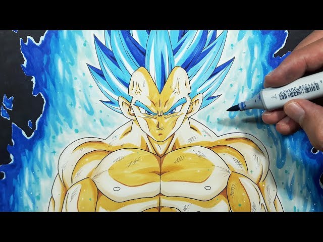 How To Draw Vegeta SSJ Blue Evolution, Step By Step