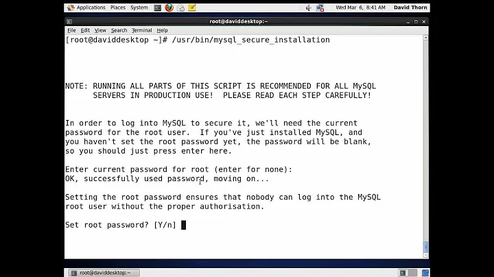 MySQL - Linux Install MySQL Server on CentOS 6.3 - Configure using mysql_secure_installation