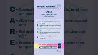 How to Practice Self Care 🫶 in Nursing School: CARE 5 (Mnemonic) 🧠