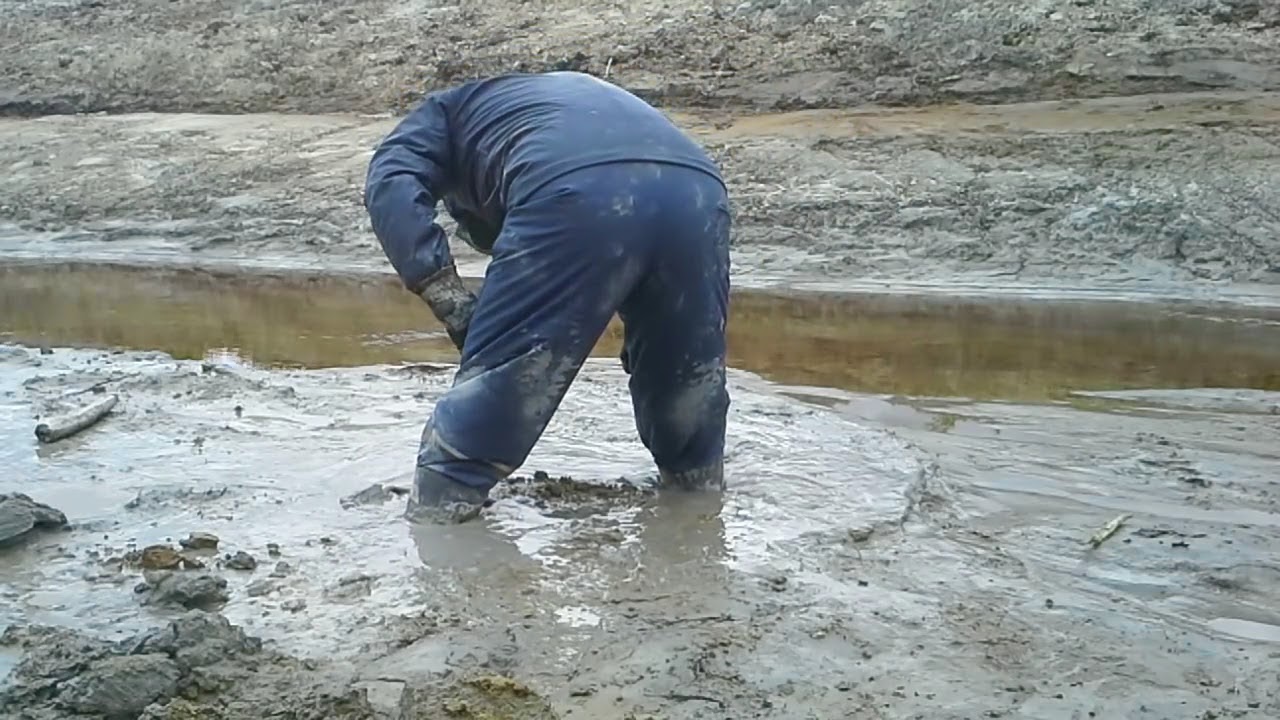 Wellies stuck in really sticky clay again. YouTube