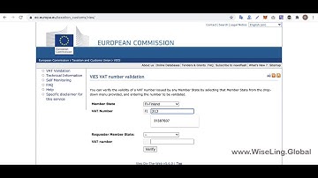 Wiseling VAT Validation On European Commission Webiste