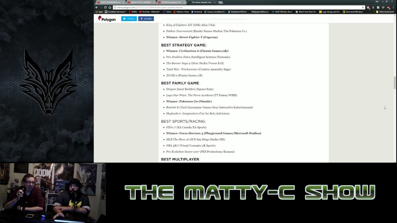 The Video Game Awards Discussion- The Matty C Show