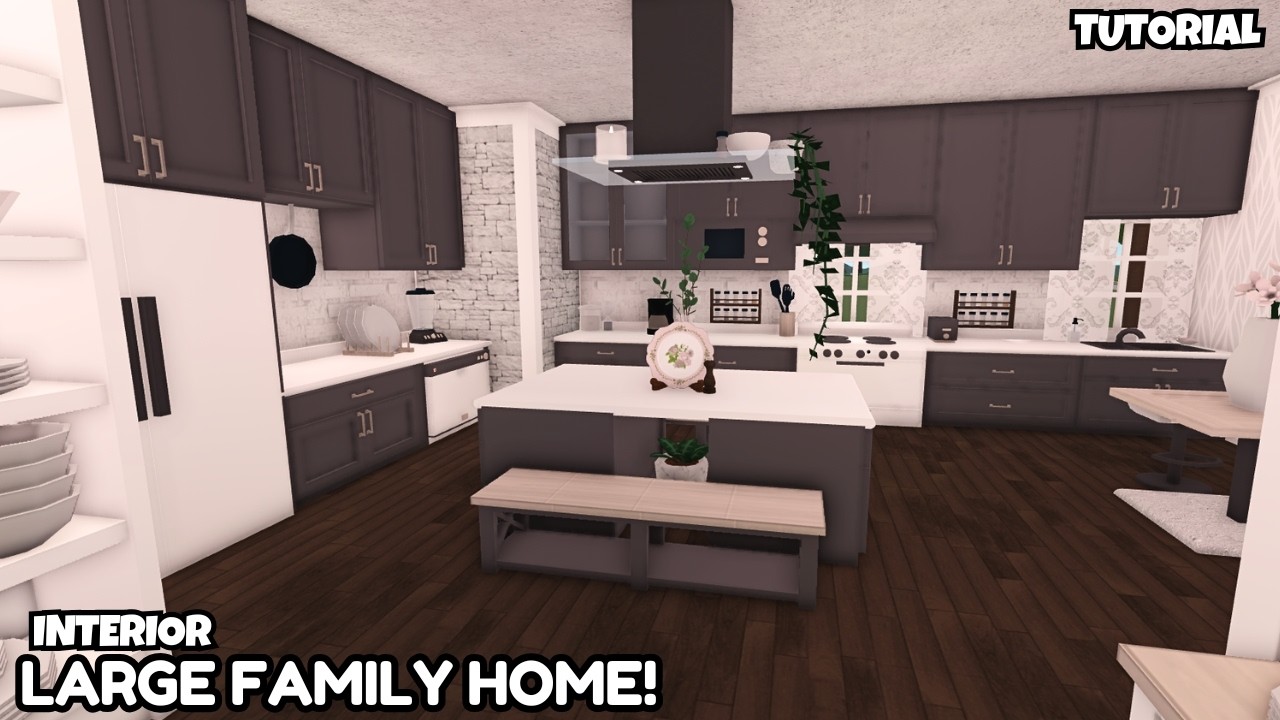 Large Bloxburg Family House Build: INTERIOR Tutorial *EASY* - YouTube