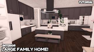 Large Bloxburg Family House Build: INTERIOR Tutorial *EASY*