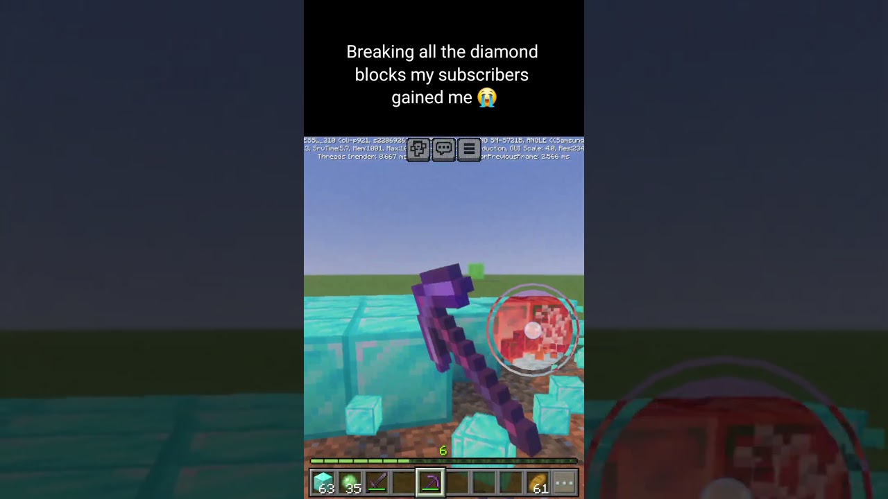 Day 10, I broke all the diamond Blocks I placed for subscribers😭 