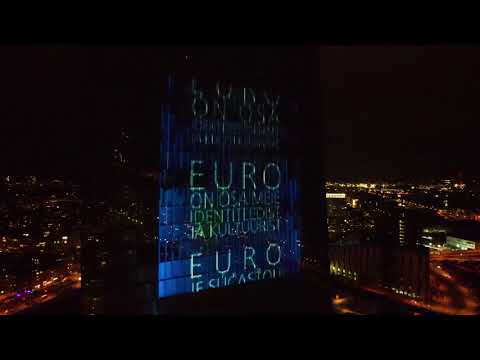 20th Anniversary of the Euro - ECB Main Building Light Show