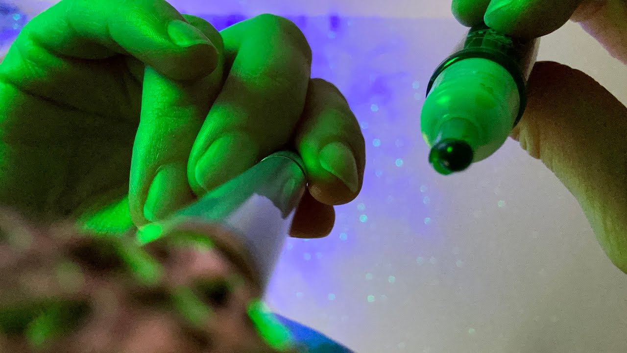 HIFI ASMR Drawing and dyeing your face 💚 no talking, actual camera touching, cosmic nonsense