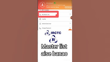 IRCTC APP Me Master List Kaise banayen✨ ll How to Create and Use Master List in IRCTCAPP ll #shorts