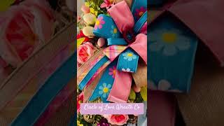 Easter Bunny Wreath Spring Florals Seasonal Home Décor  #etsy #home #diy #flowers #easter #handmade