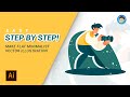 STEP BY STEP! Tutorial How I Make Flat Minimalist Vector Illustration Adobe Illustrator - Indonesia