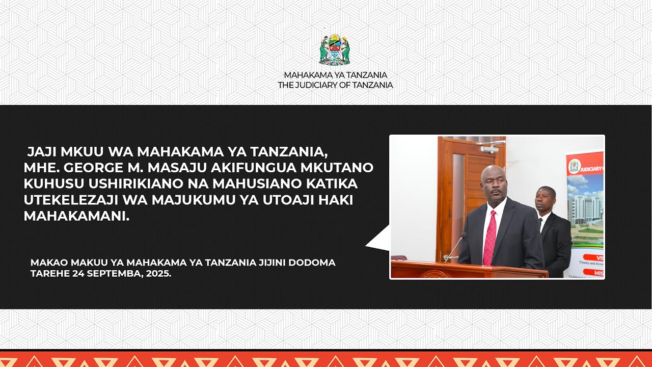 JAJI MKUU, AKIFUNGUA MKUTANO KUHUSU USHIRIKIANO WA UTOAJI HAKI MAHAKAMANI