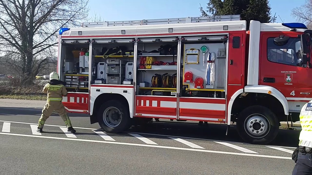 Pre-arrival Ljubljana Fire Brigade  industrial zone fire. Gasilska brigada Ljubljana