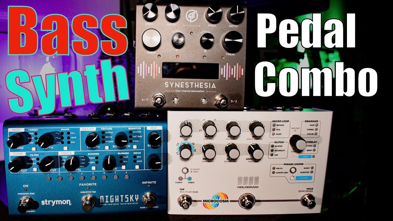 Microcosm, Night Sky, Synesthesia Bass Synth Effect Pedal Combo Bass