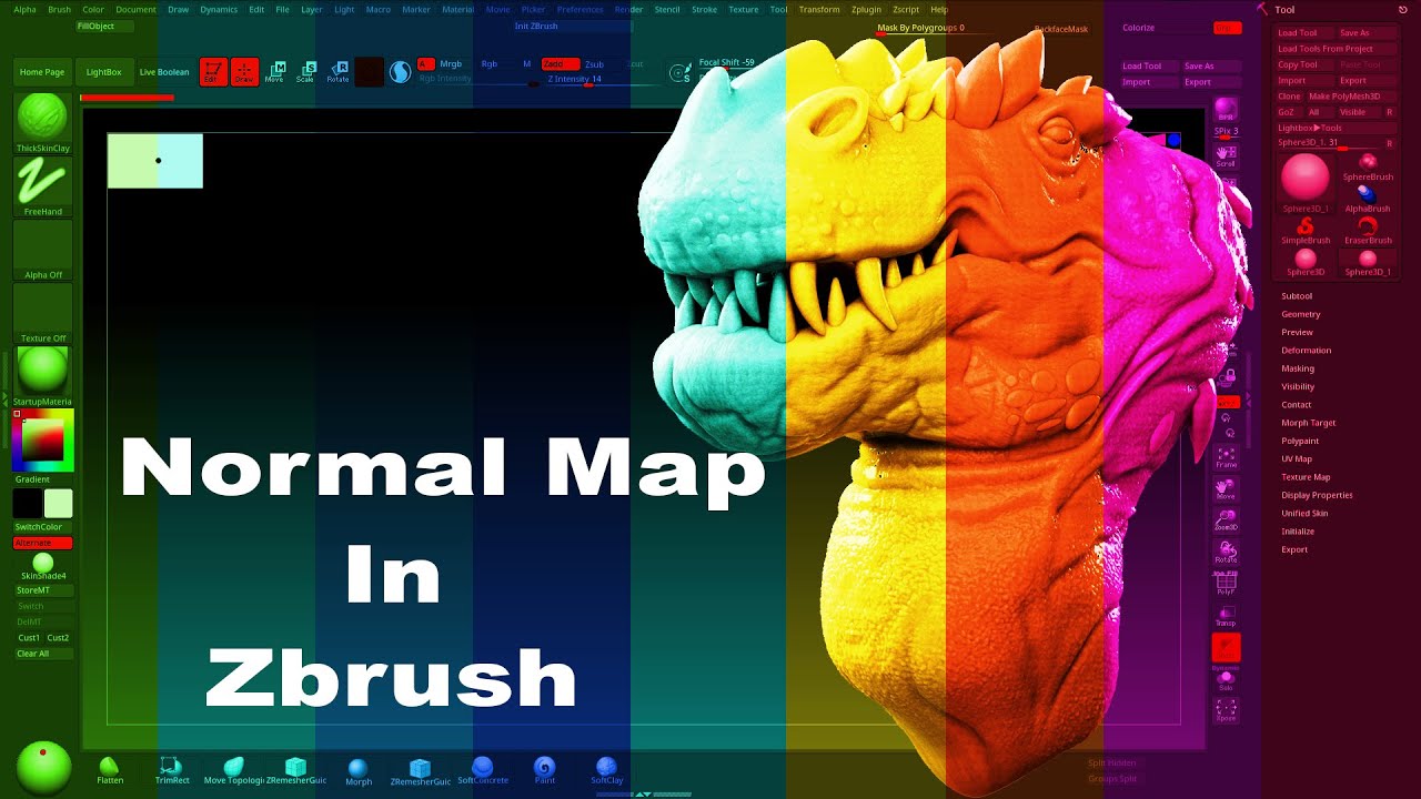 Normal Map In Zbrush in Hindi - Part 26 - YouTube