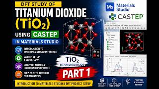 DFT Study of Titanium Dioxide (TiO₂) Using CASTEP | Materials Studio Tutorial | PART1