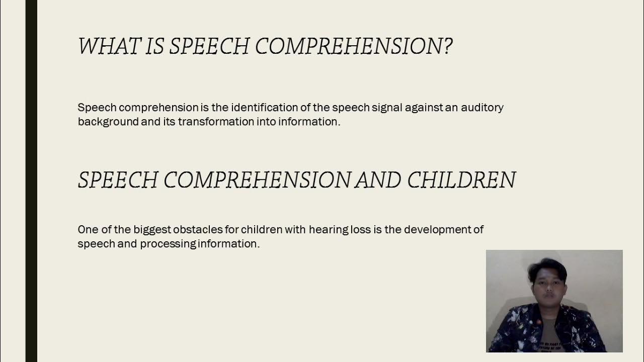 The Development of Speech Comprehension YouTube