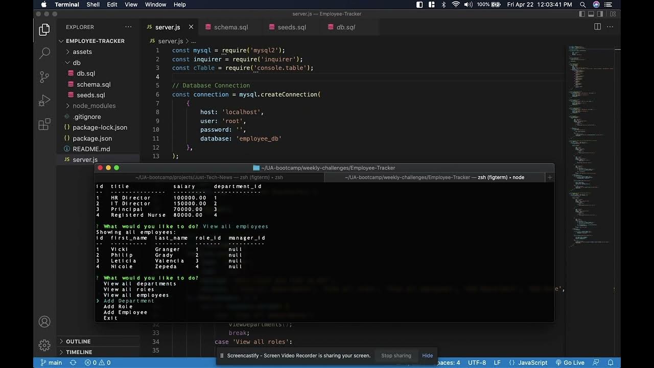 SQL Challenge 12 Employee Tracker YouTube