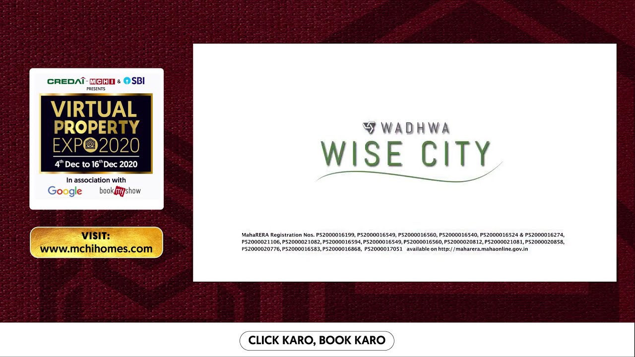 Explore Wadhwa Wise City At The Virtual Property Expo 2020 | CREDAI-MCHI & SBI