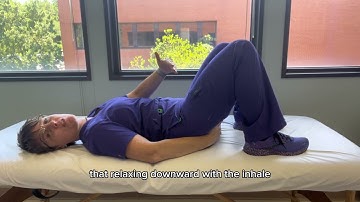 Diaphragmatic Breathing in Hooklying to help relax your pelvic floor