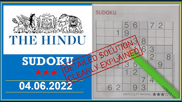 How to Solve 3 Star Hindu  Sudoku Jun 04 2022 -  Step By Step Solution