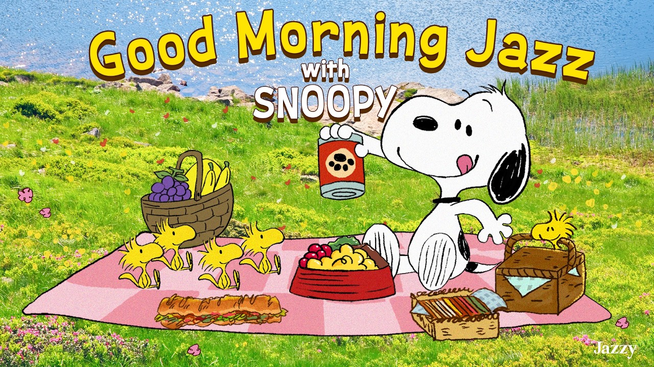 Positive Morning Jazz with Snoopy ☀️🌸| Relaxing and Calm Jazz for February Start by Jazzy